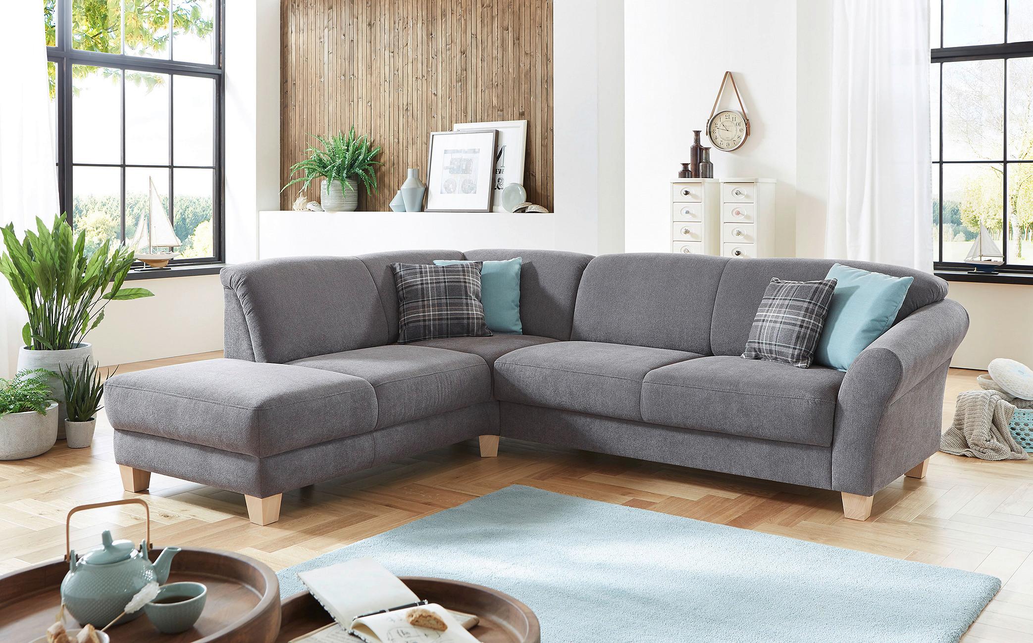 Ecksofa Gotland grau, 212x257 cm - Naturfarben/Grau, KONVENTIONELL, Textil (212/257cm) - Sit & More