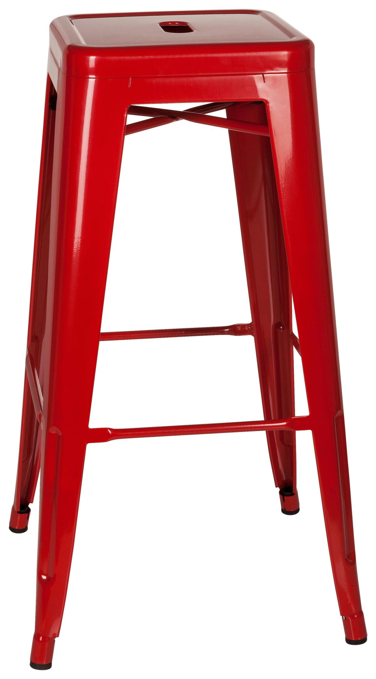 Barhocker Vantaggio High Stapelbar Rot Bis 150 Kg - Rot, Basics, Metall (44/77/44cm) - MID.YOU