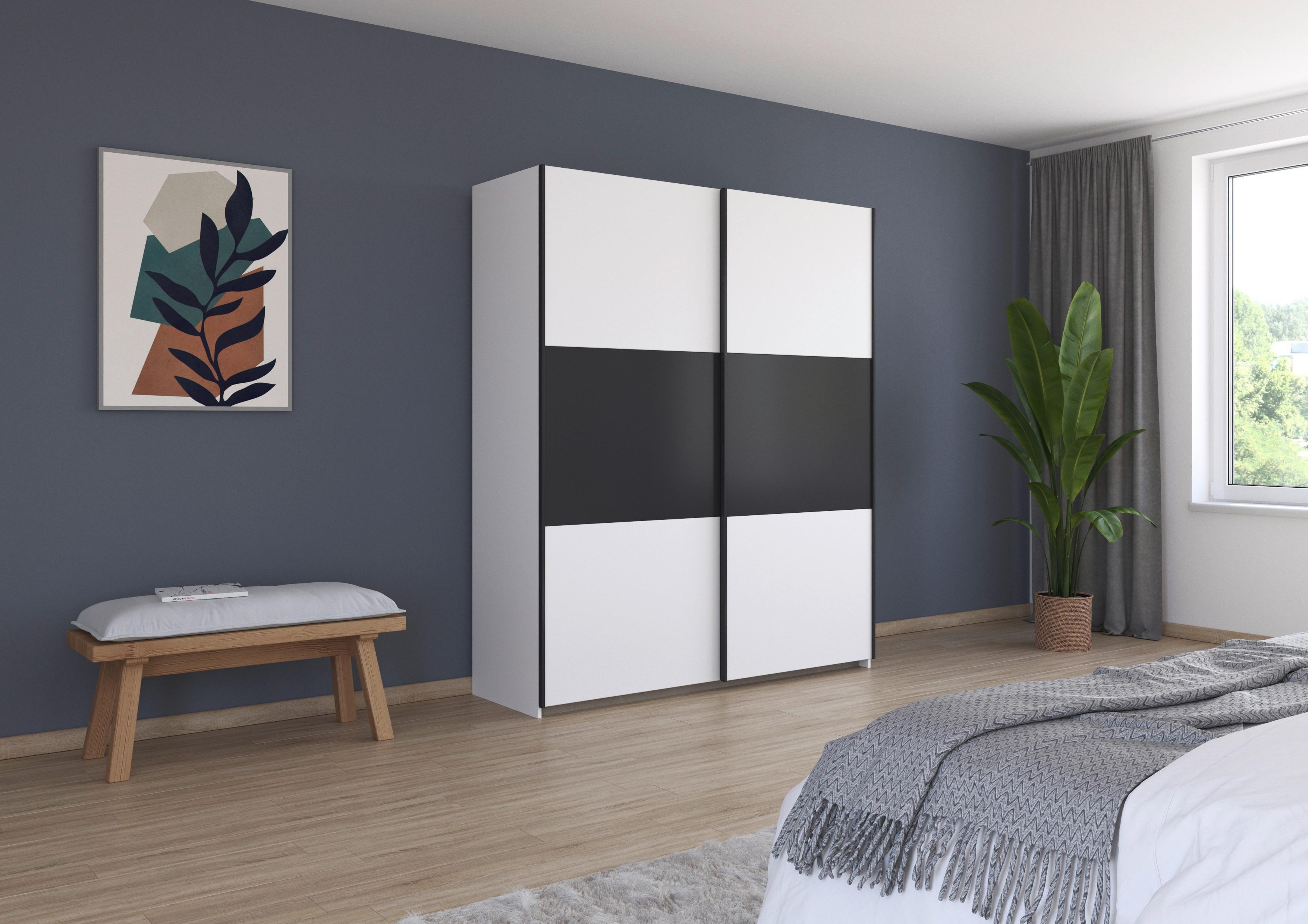 Schwebetürenschrank Neo Grau Weiß B: 175 cm - Weiß/Grau, MODERN, Holzwerkstoff (175/210/59cm) - Rauch Möbel