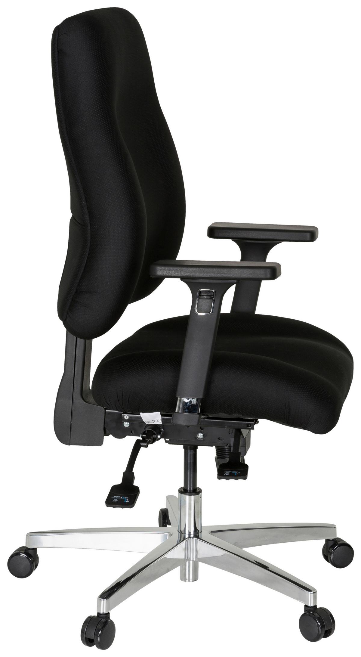 Bürostuhl Zenit Comfort Schwarz Bis 120 Kg - Silberfarben/Schwarz, Basics, Kunststoff/Textil (66/107/67cm) - MID.YOU