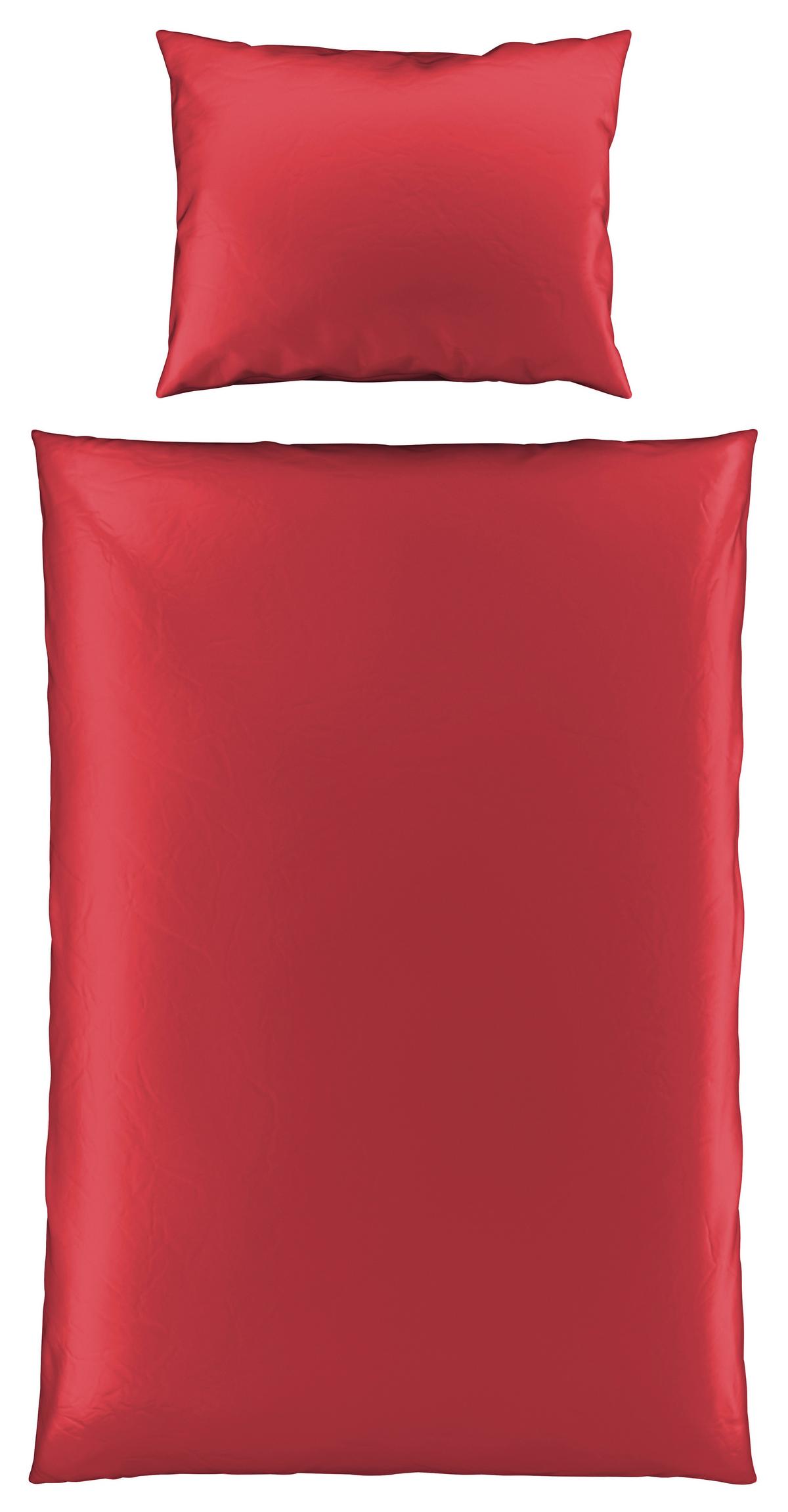 Satin Bettwäsche 140x200 cm Lydia Bordeaux - Bordeaux, MODERN, Textil - Luca Bessoni