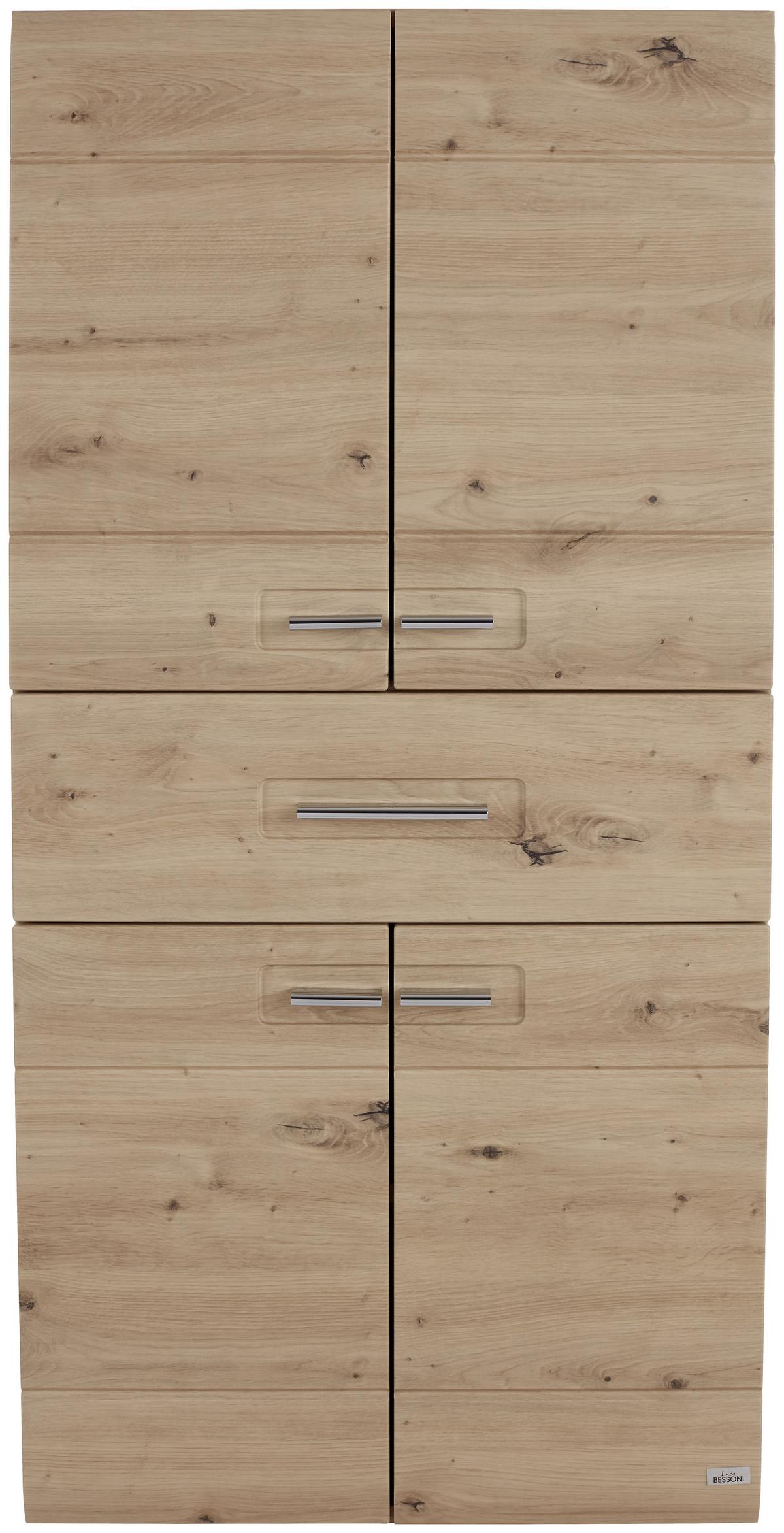 Midischrank Mit Soft-Close Avensis B: 60cm, Eiche Dekor - Eichefarben, MODERN, Holzwerkstoff (60/128,5/33cm) - Luca Bessoni