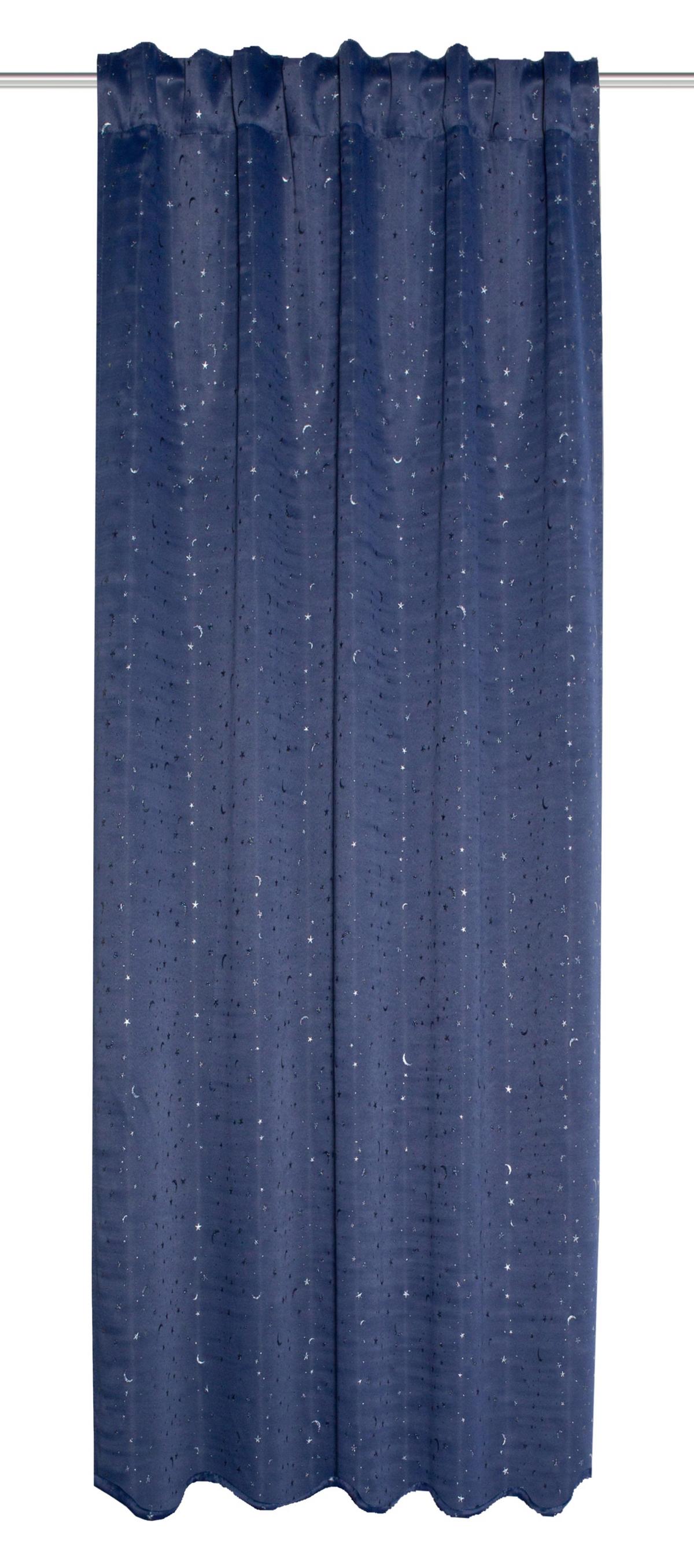 Fertigvorhang Cielo - Dunkelblau, Basics, Textil (135/245cm)