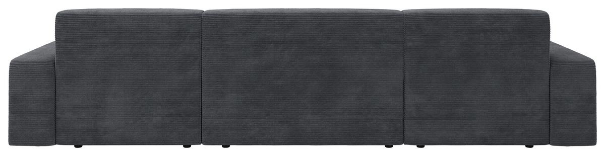 Wohnlandschaft Wien D. Grau U: 162x329x162 cm - Dunkelgrau/Schwarz, MODERN, Textil (162/329/162cm) - Trendmanufaktur