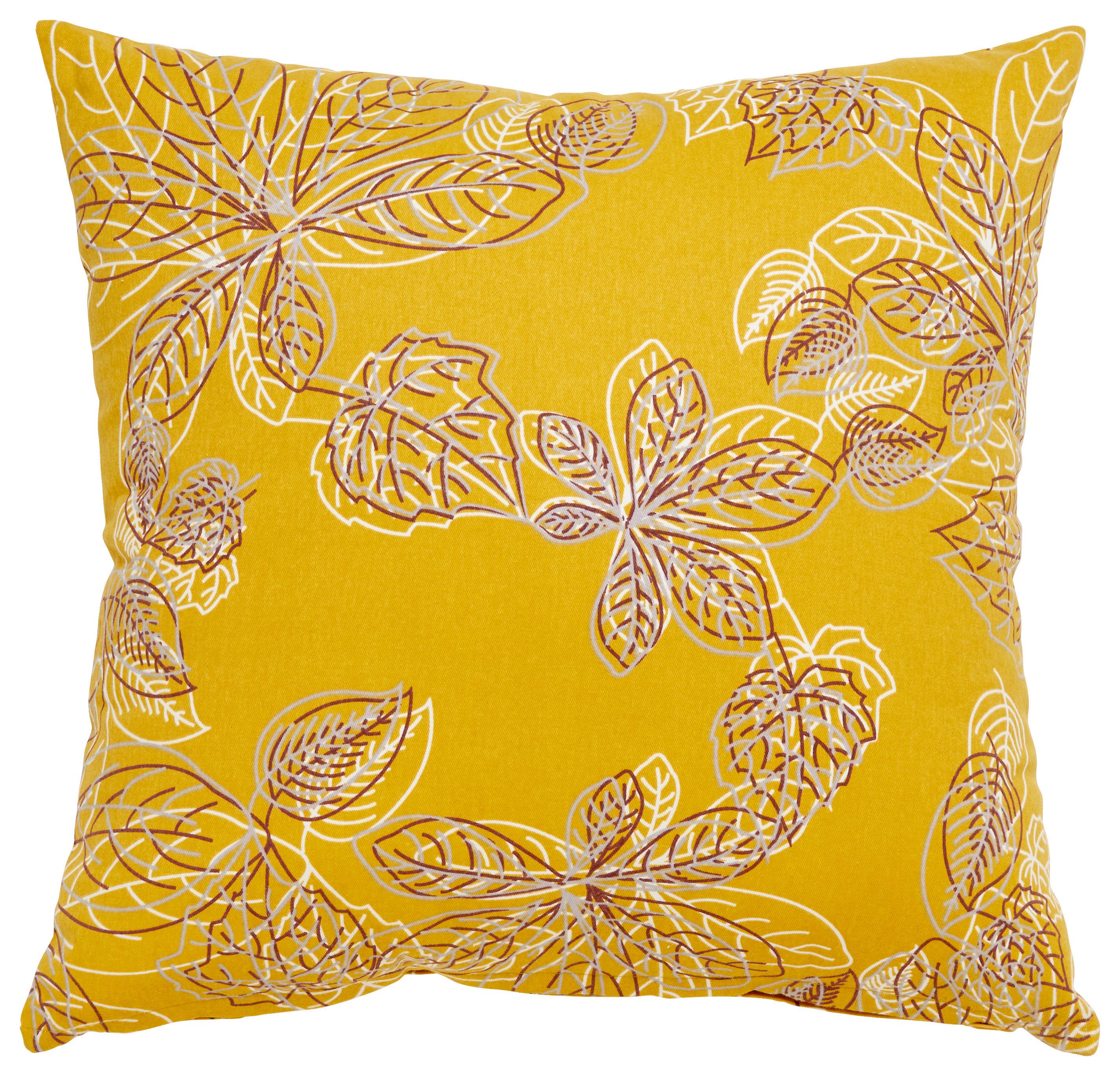 Dekoračný Vankúš Eden, 50/50cm, Žltá - žltá, Romantický / Vidiecky, textil (50/50cm) - Modern Living