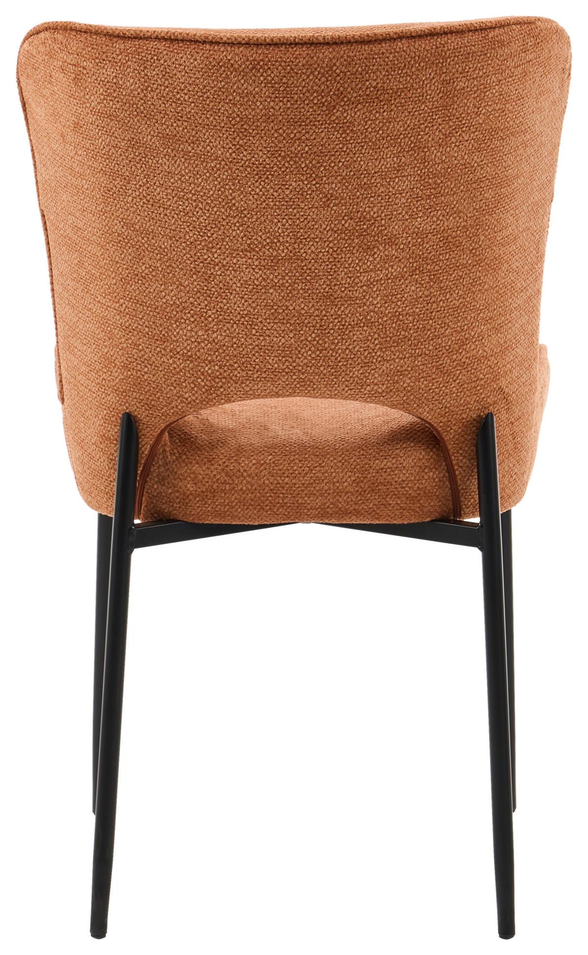 Židle Johanna, tmavě oražová - tmavě oranžová/černá, Moderní, kov/textil (49/84/59,5cm) - Mömax