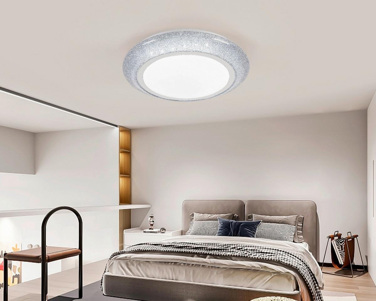 Led Mennyezeti Lámpa Ana - krómszínű/ezüstszínű, Modern, műanyag/fém (40/9cm) - Luca Bessoni