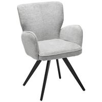 Armlehnstuhl Kim Grau/Schwarz Gepolstert - Schwarz/Grau, LIFESTYLE, Textil/Metall (60/85/61cm) - MID.YOU