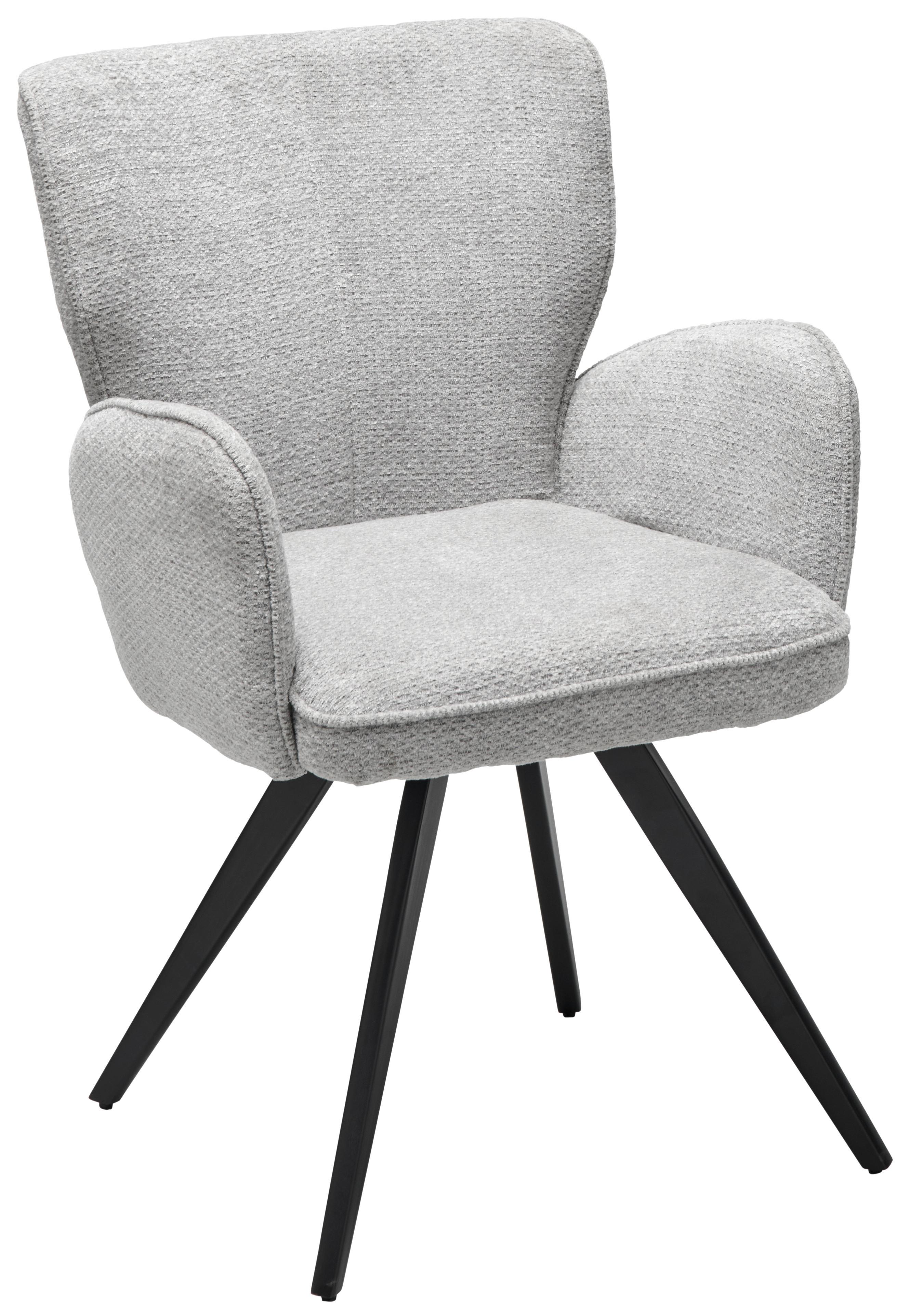 Armlehnstuhl Kim Grau/Schwarz Gepolstert