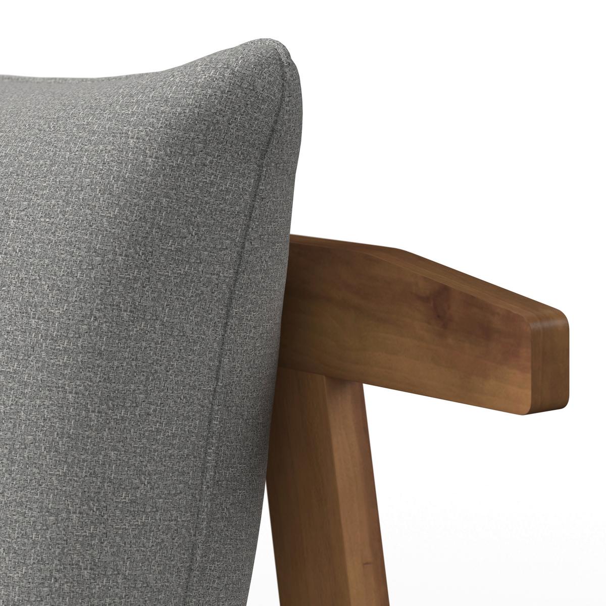 RELAXAČNÉ LEŽADLO PIA - farba akácie/sivá, Modern, drevo/textil (190/75/68cm) - Bessagi Garden