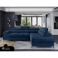 Ecksofa Laurene Blau S: 278x205 cm - Blau/Silberfarben, Design, Textil (278/205cm) - MID.YOU