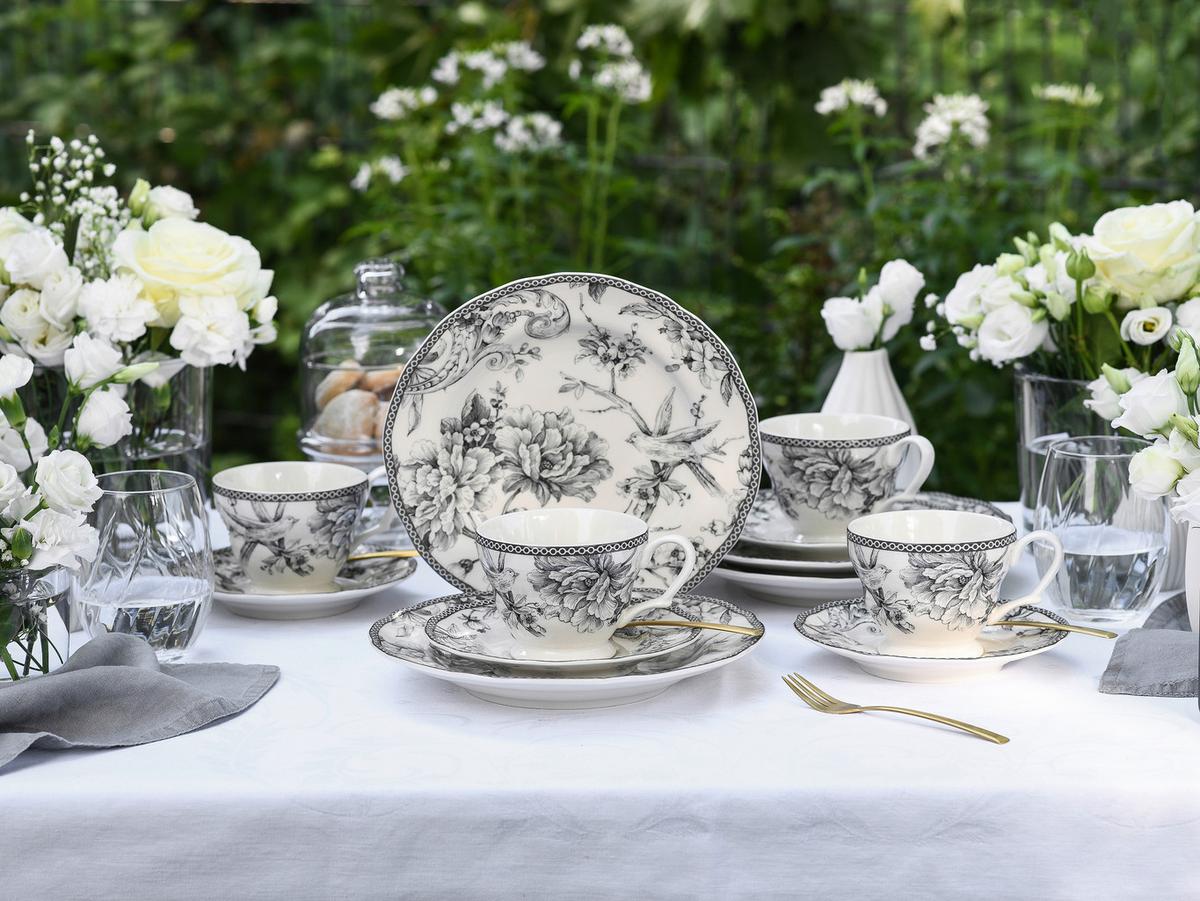 KAFFEESERVICE Grau, Weiß, 12--Teilig. - Weiß/Grau, Basics, Keramik - Creatable