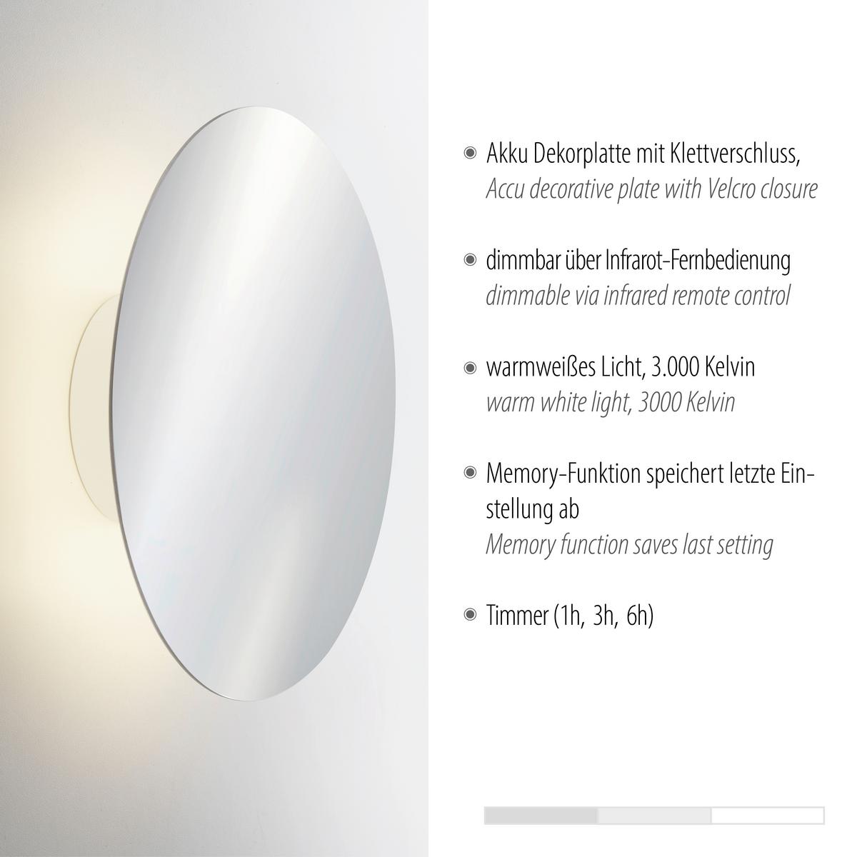 Akku-Wandleuchte Akku Punuta 8153-17 - Chromfarben, Design, Kunststoff/Metall (25/6,5/25cm) - Paul Neuhaus