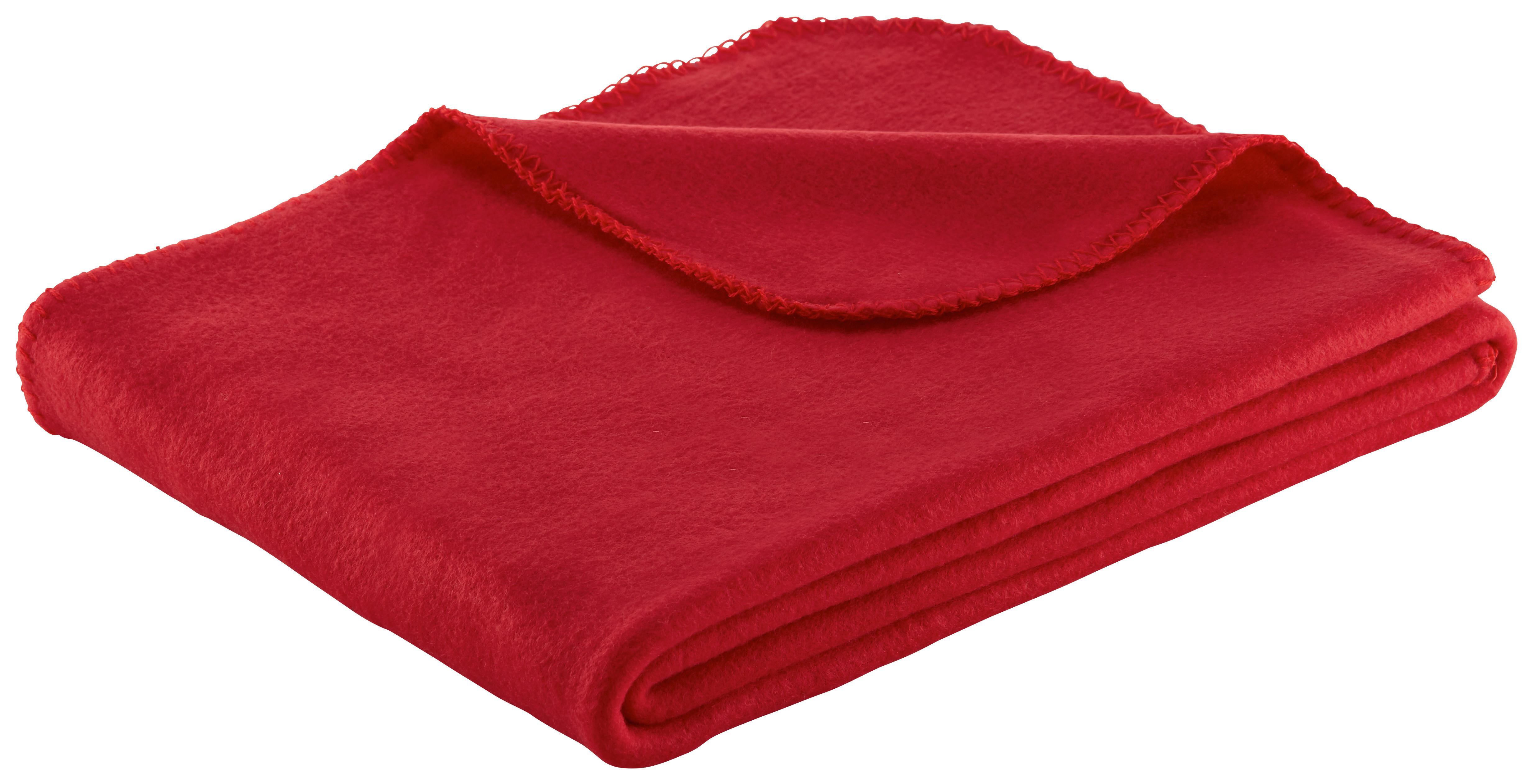 FLEECOVÁ DEKA Bea, 130/160 cm - červená, textil (130/160cm) - Modern Living