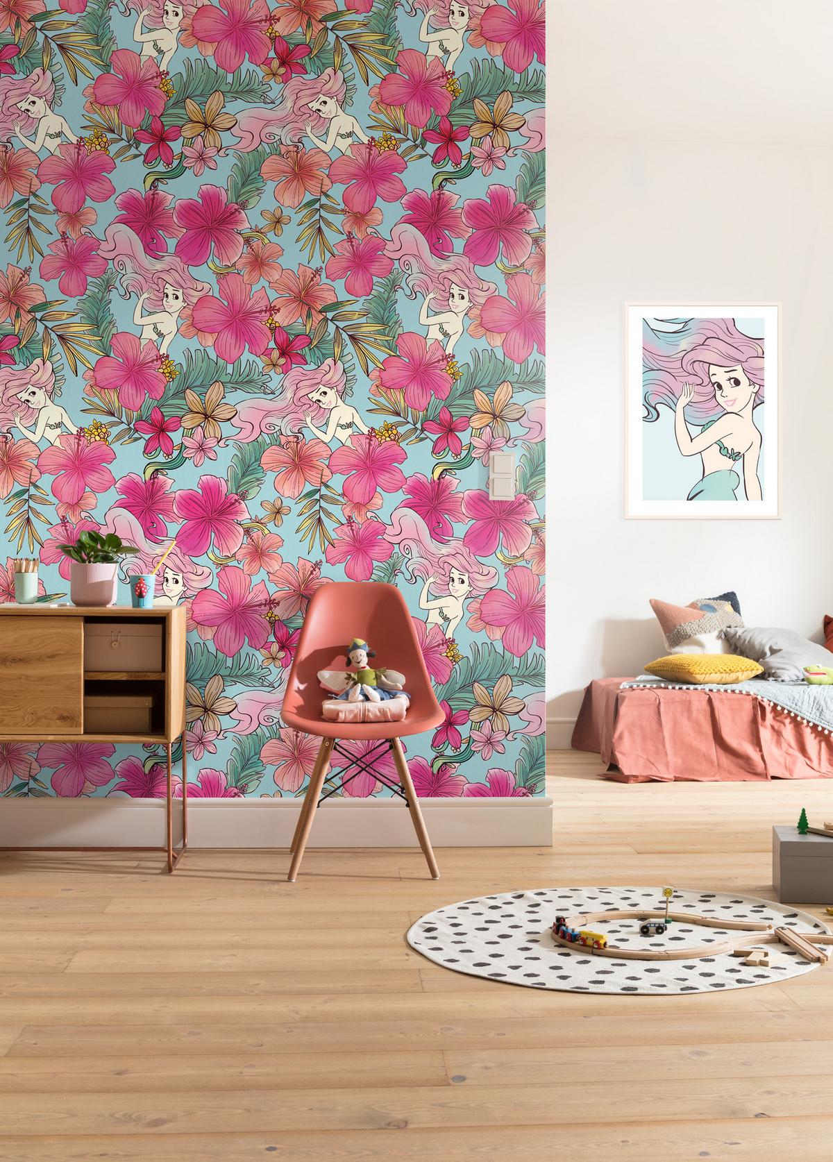 Fototapete Ariel - Pink Flower - Multicolor, Trend, Textil (200/280cm)
