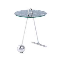 Beistelltisch Pendulum Schwarz/silberfarben - Silberfarben/Schwarz, Basics, Glas/Metall (46/46/60cm) - Kayoom