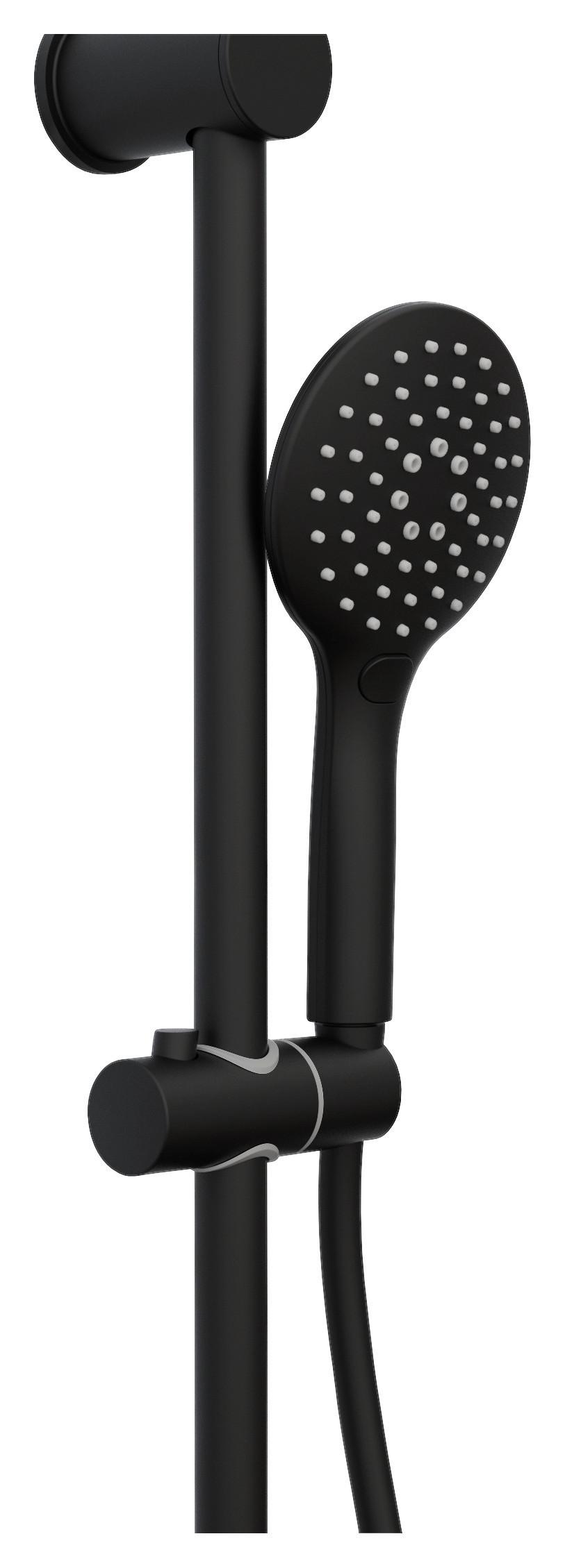 Sprchová sada RAVEN čierna - čierna, Modern, plast (12,5/70/14cm) - Mömax