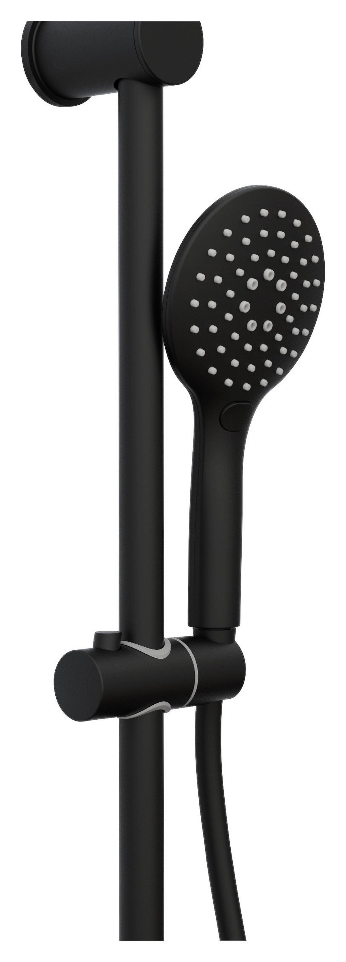 Sprchová sada RAVEN čierna - čierna, Modern, plast (12,5/70/14cm) - Mömax