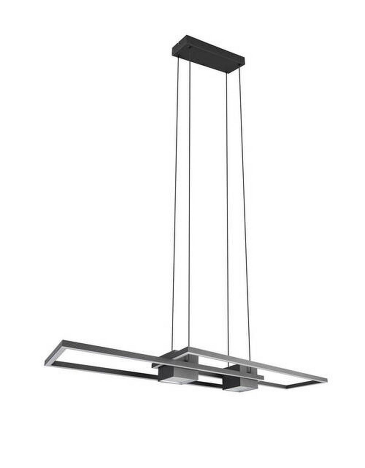 LED-Hängeleuchte 347710432 Albany - Schwarz/Alufarben, Design, Metall (100/28/150cm) - Trio Leuchten