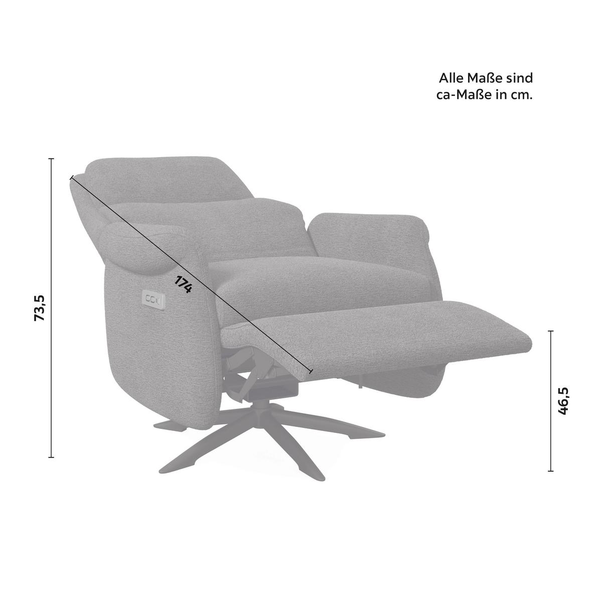 Relaxační křeslo ALICE, tmavě šedé buklé, max. 140 kg - černá/tmavě šedá, Moderní, kov/dřevo (76/109/94cm) - Bessagi Home