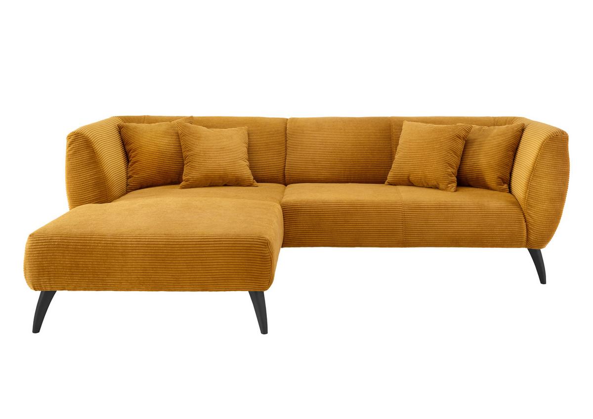 Ecksofa Colori Goldfarben S: 160/264 cm - Goldfarben/Schwarz, MODERN, Holz/Textil (160/264cm) - MID.YOU