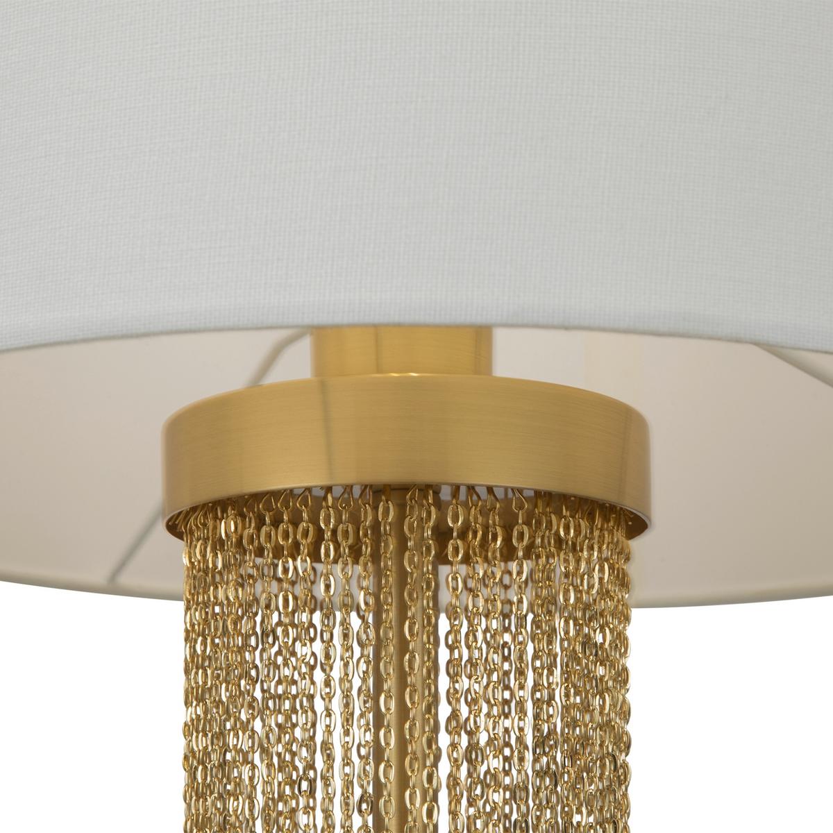 Tischleuchte Impressive - Goldfarben/Weiß, Trend, Textil/Metall (34/47cm) - MAYTONI