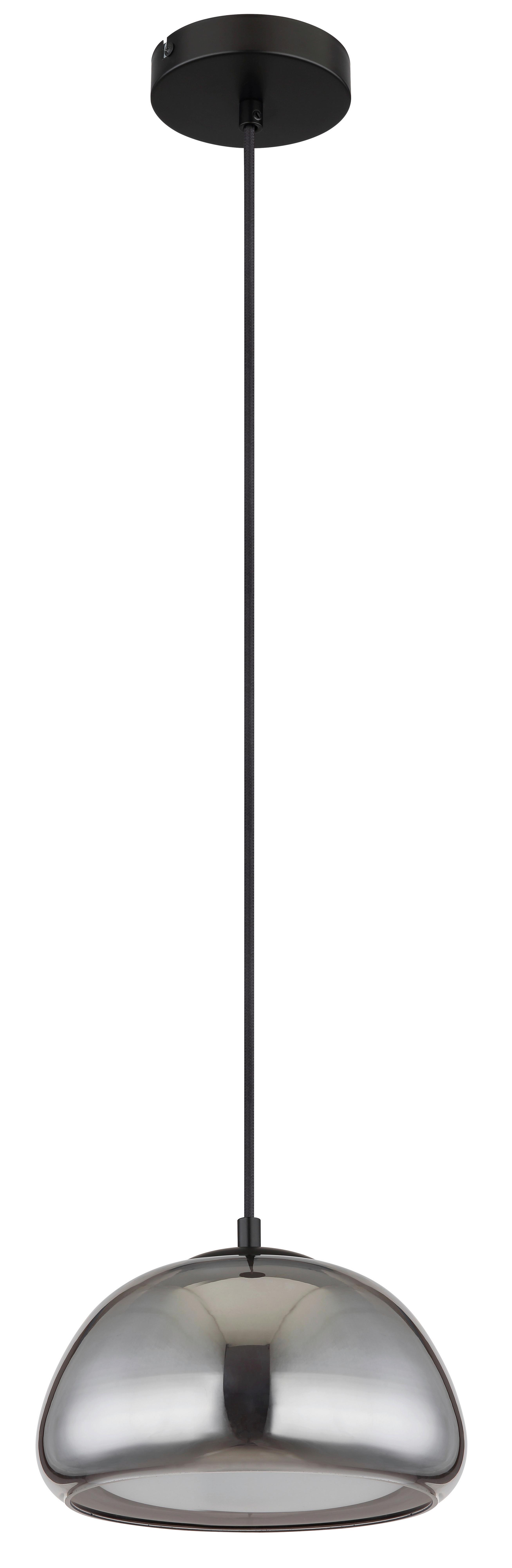 Hängeleuchte Jella Grau Schwarz Weiß D: 25 cm - Schwarz/Weiß, KONVENTIONELL, Glas/Textil (25/120cm) - Globo