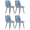 Stuhl-set 4er Empoli Blau - Blau/Schwarz, LIFESTYLE, Textil/Metall (44,5/86/54,5cm) - Livetastic