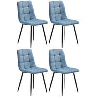 Stuhl-set 4er Empoli Blau - Blau/Schwarz, LIFESTYLE, Textil/Metall (44,5/86/54,5cm) - Livetastic