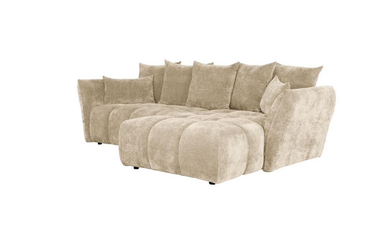 Univerzálna sedačka CAMMELLIO, krémová ženilka, 7 vankúšov - čierna/krémová, Modern, textil (296/189cm) - Mömax