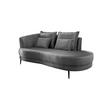 Ottomane Pistaccio Grau Velours, Rücken Echt B: 211 cm - Schwarz/Grau, MODERN, Textil (211/85/101cm) - Livetastic