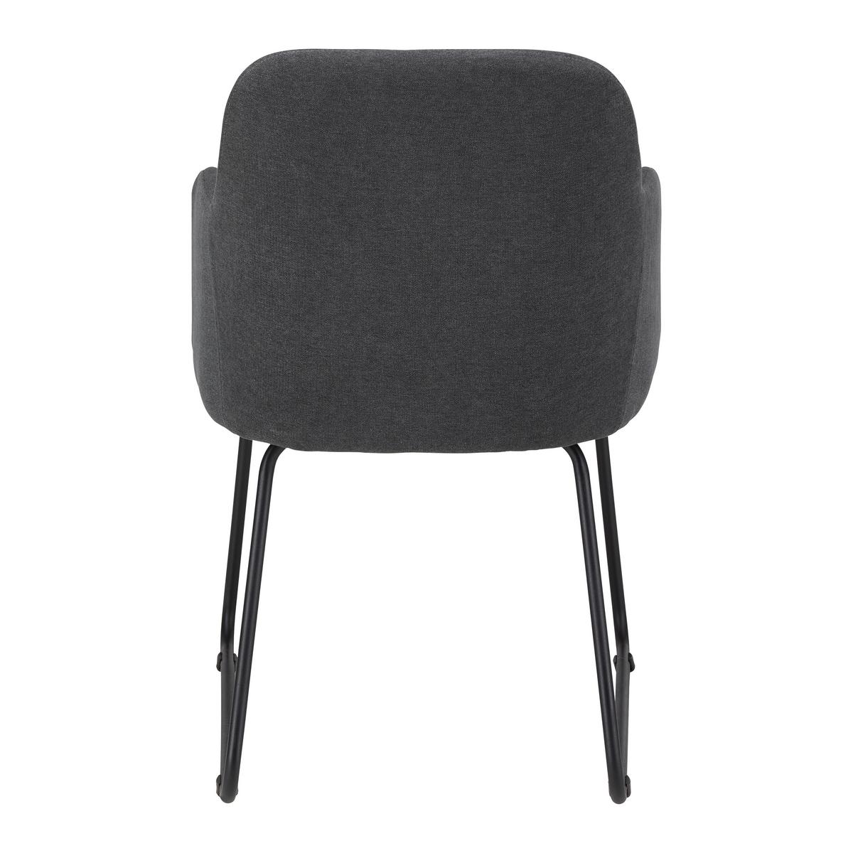 Stolička s podrúčkami MIA tmavosivá - čierna/tmavosivá, Modern, kov/textil (55,5/83/55cm) - Bessagi Home