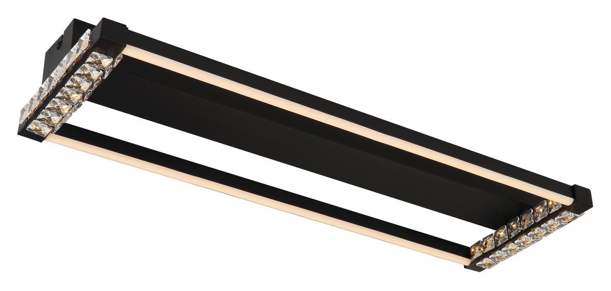 Led-deckenleuchte 67164d - Klar/Schwarz, Design, Kunststoff/Metall (62,5/20,6/7cm) - Globo