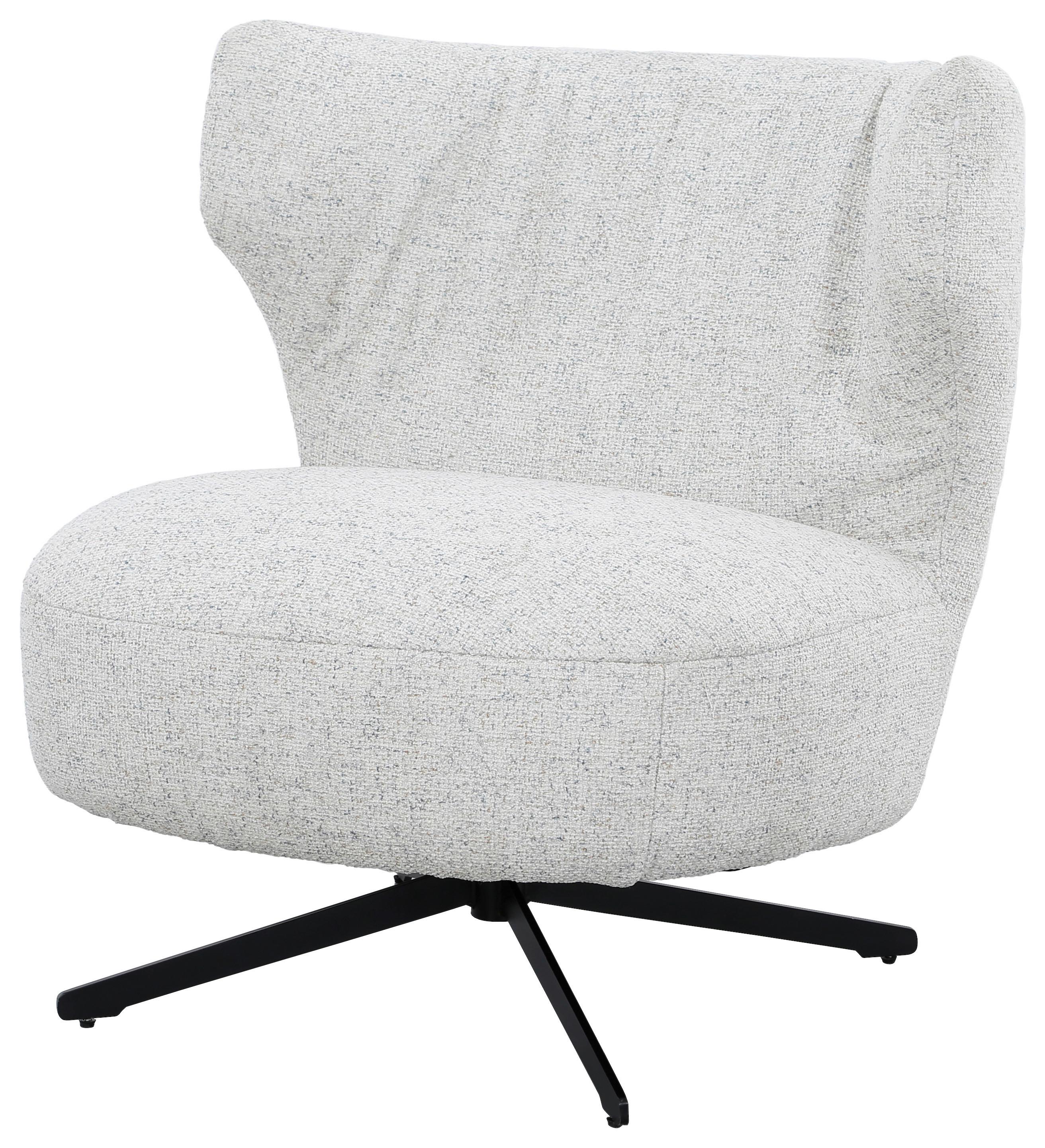 Otočné kreslo BRIONI, čierno-biela, max. do 140 kg - čierna/biela, Modern, kov/textil (75/82/79cm) - Mömax