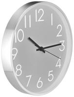 schlichte, silber-graue Uhr, Seitenansicht schlichte, silber-graue Uhr, Seitenansicht