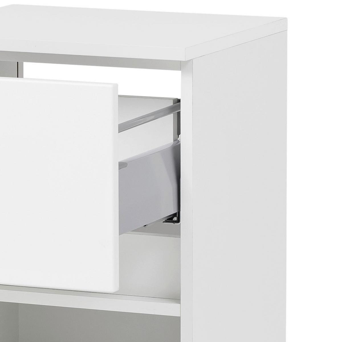 Unterschrank Kopenhagen B: 40 Cm Weiß - Silberfarben/Weiß, KONVENTIONELL, Holzwerkstoff (40/79/35cm) - Held