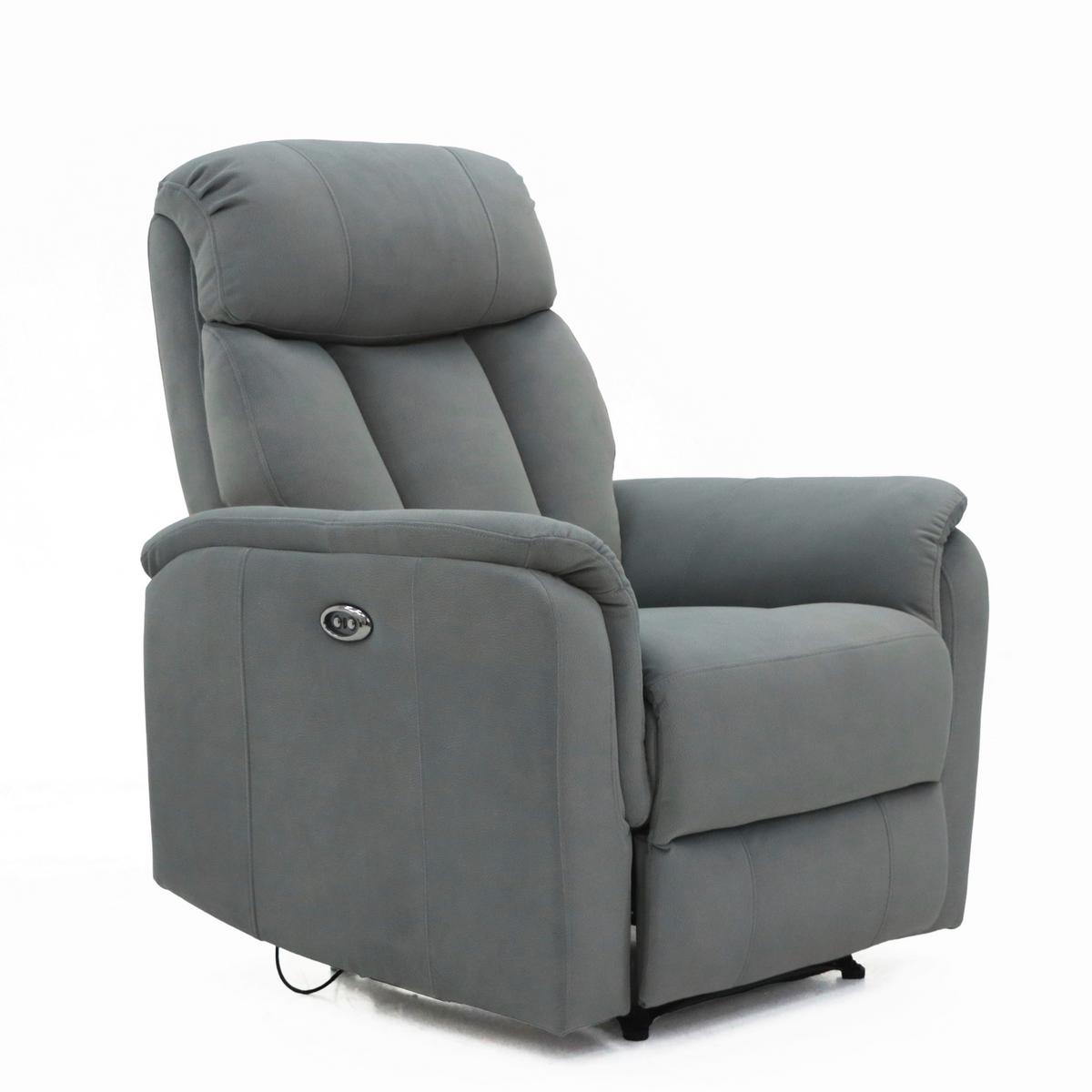 Fernsehsessel Laurel mit Relaxfunktion Dunkelgrau - Dunkelgrau, Basics, Textil/Metall (88/106/90cm) - P & B