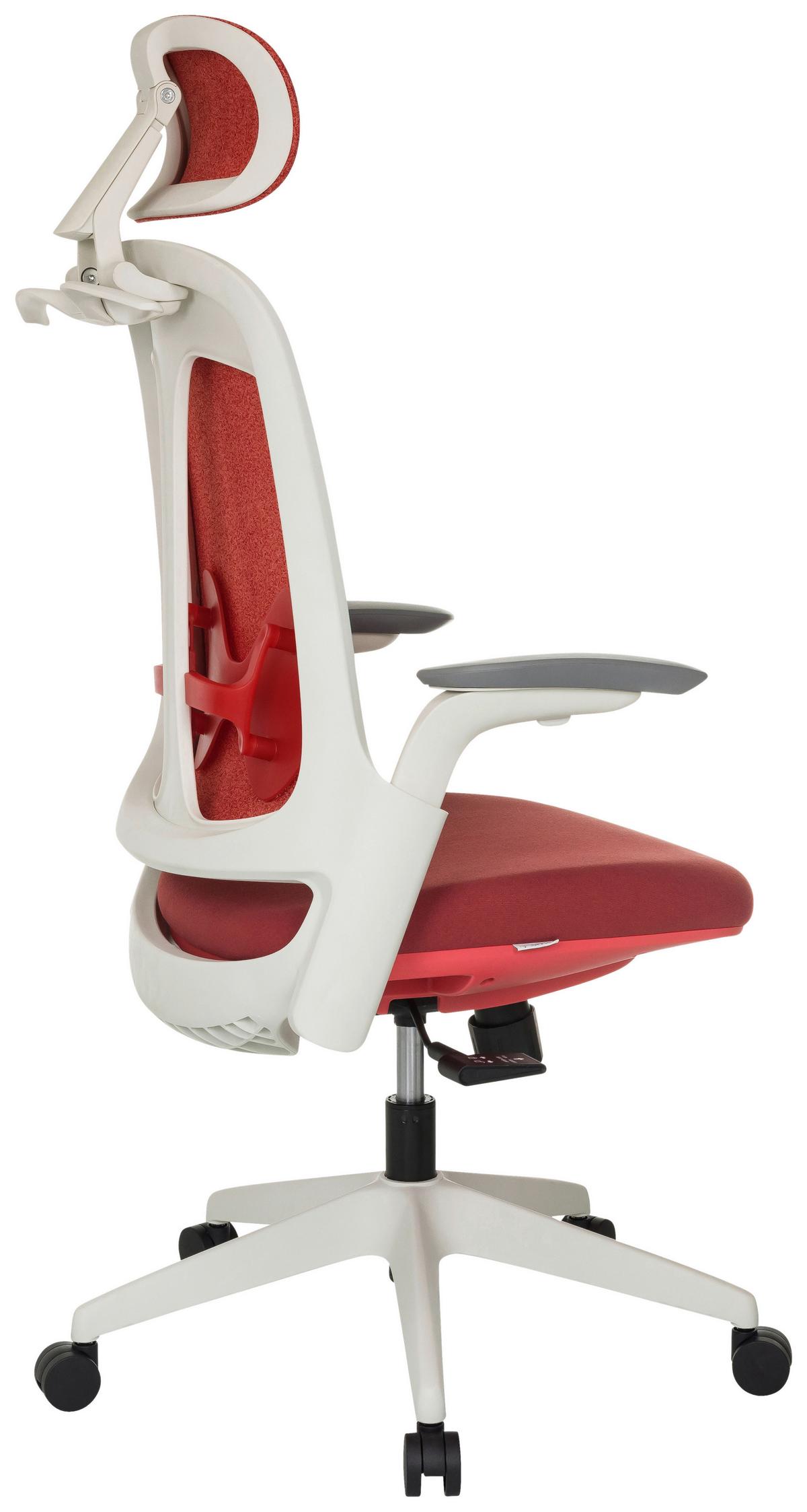 Drehstuhl Arceo Wf Rot B: 66 cm - Rot/Weiß, MODERN, Kunststoff/Textil (66/115-131/66cm) - MID.YOU