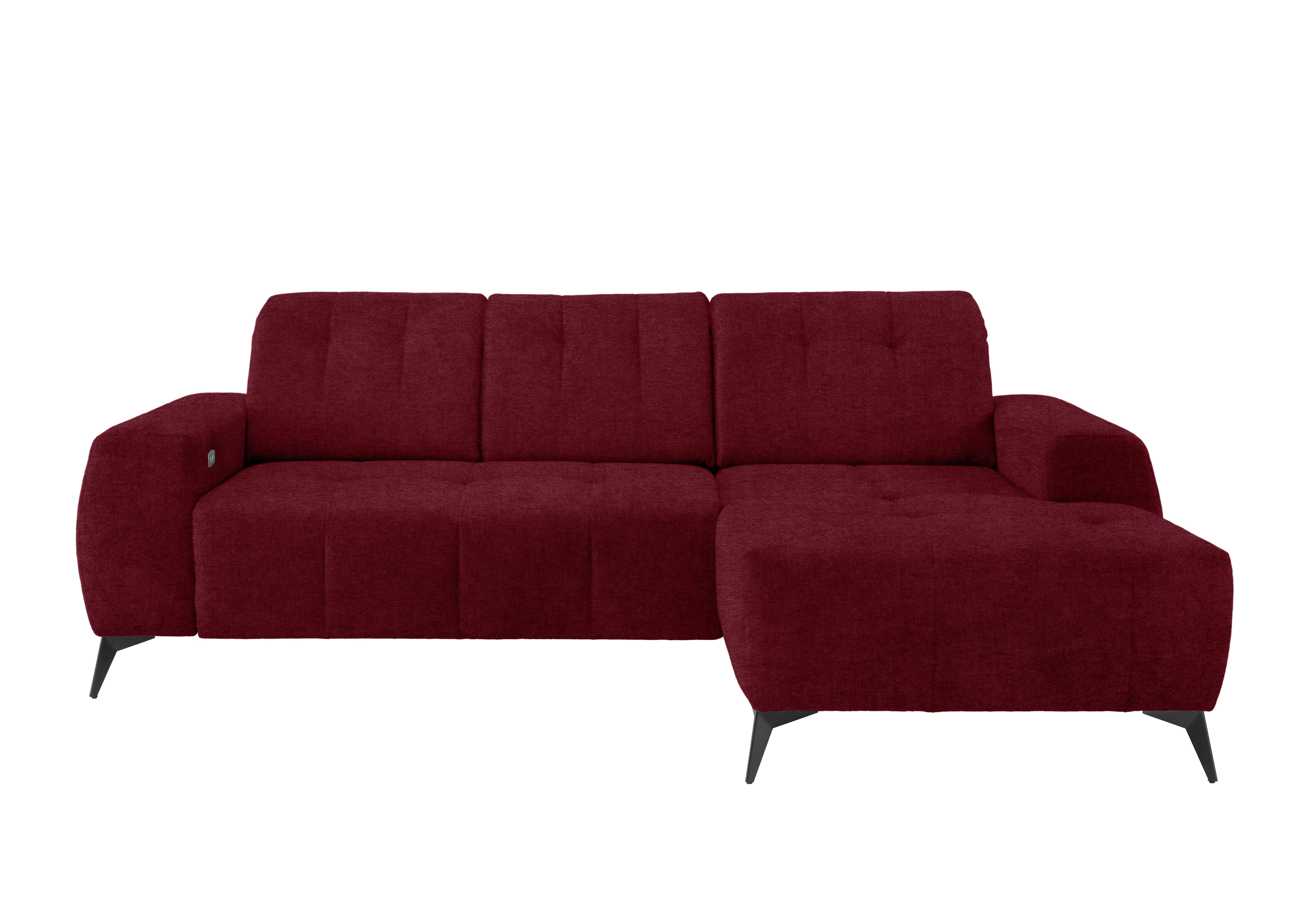 Ecksofa Mit Usb-anschluss Sano, Bordeaux, S: 258x180 Cm - Bordeaux/Schwarz, MODERN, Textil (258/180cm) - Livetastic