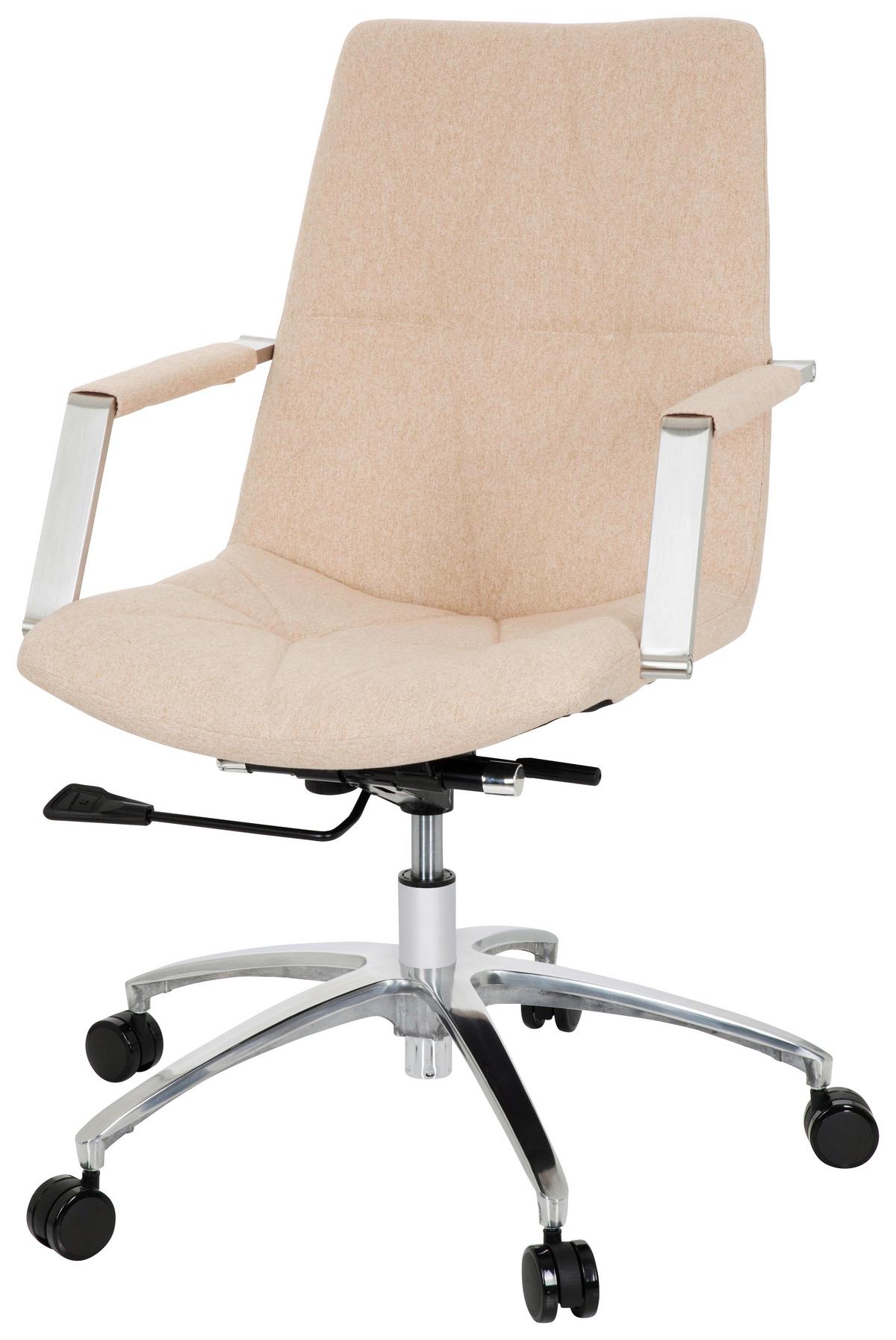 Drehstuhl Saranto II Beige - Beige/Alufarben, MODERN, Kunststoff/Textil (57/100/75cm) - MID.YOU