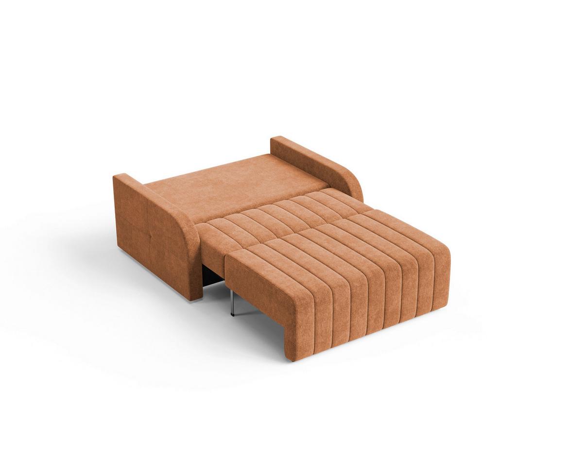 Schlafsofa Alaska Rostfarben, B: 141 cm - Rostfarben/Schwarz, Design, Textil (141/90/104cm) - MID.YOU