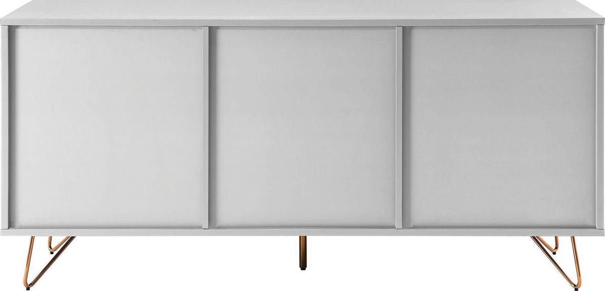 Široká komoda, bílá - bílá/barvy mosazi, Design, kov/kompozitní dřevo (150/70/40cm) - Livetastic