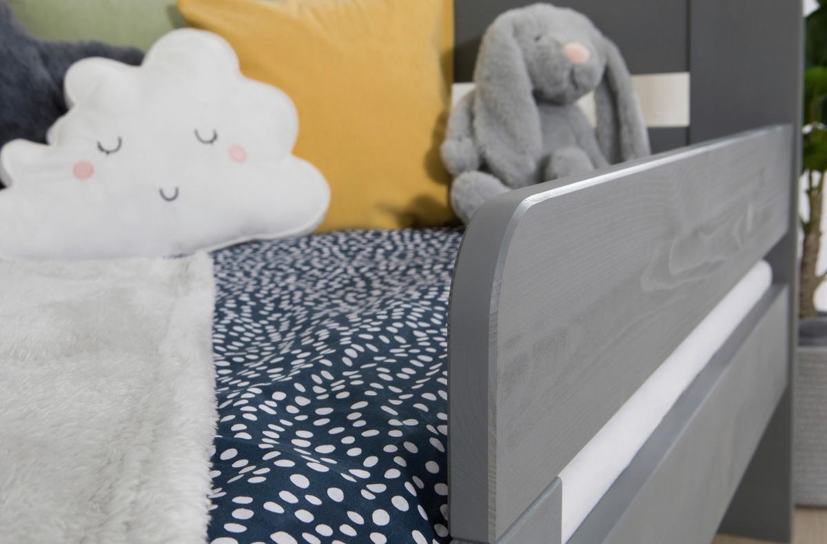 Bett Bennet Hellgrau inkl. Zubehör, 120x200 cm - Hellgrau/Naturfarben, MODERN, Holz/Textil (120/200cm) - MID.YOU