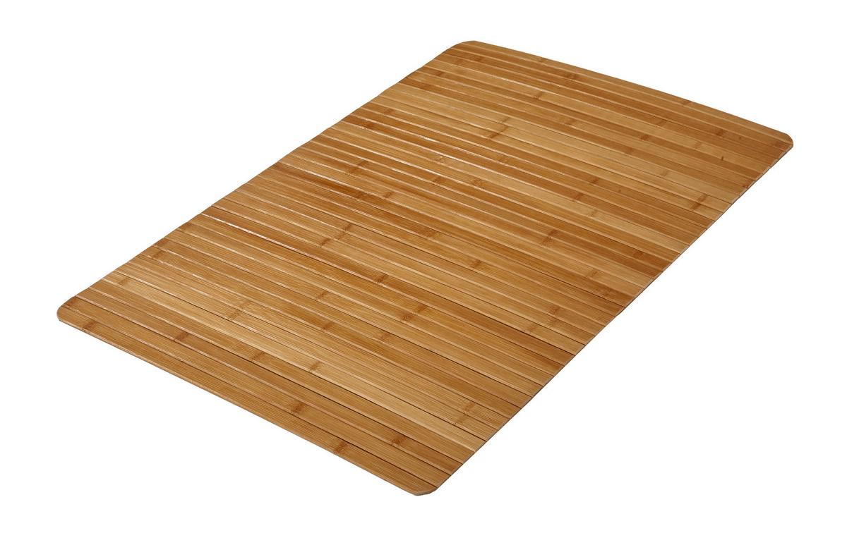 Badteppich 50x80cm Naturfarben Bambus Rutschhemmend - Naturfarben, Basics, Naturmaterialien (50/80cm) - Kleine Wolke