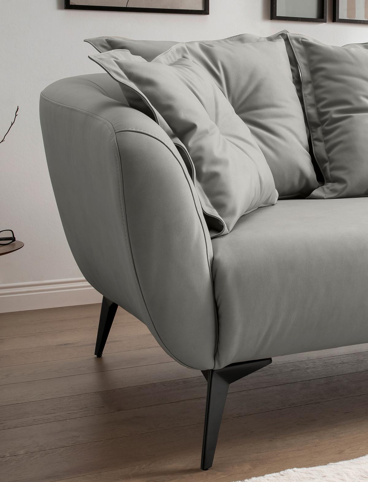 Ecksofa Baggio Grau S: 277x162 cm - Schwarz/Grau, MODERN, Textil (277/162cm) - Livetastic