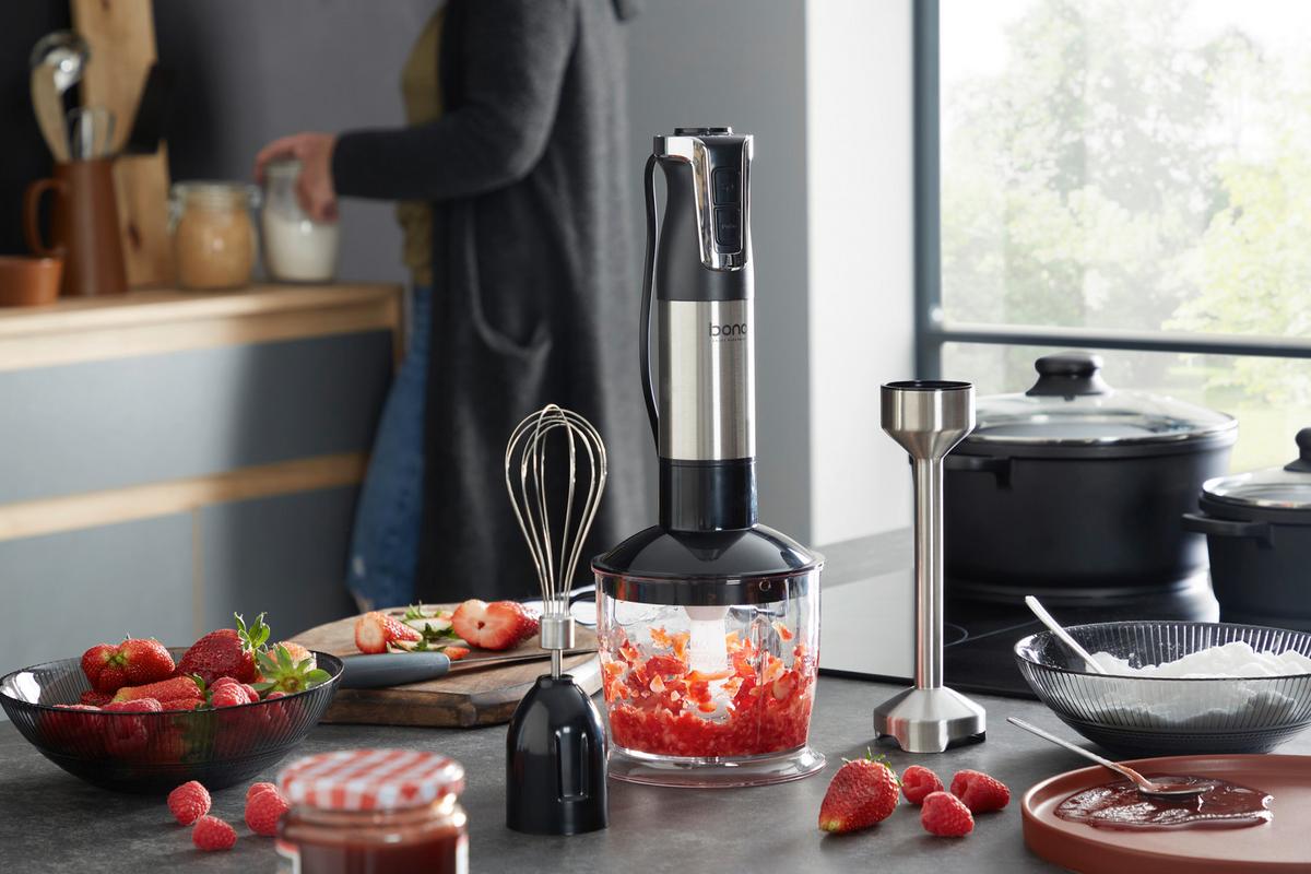 Botmixer Szett Gusteau - nemesacélszínű/fekete, Konventionell, műanyag/fém (19,5/13,5/37cm) - Bono
