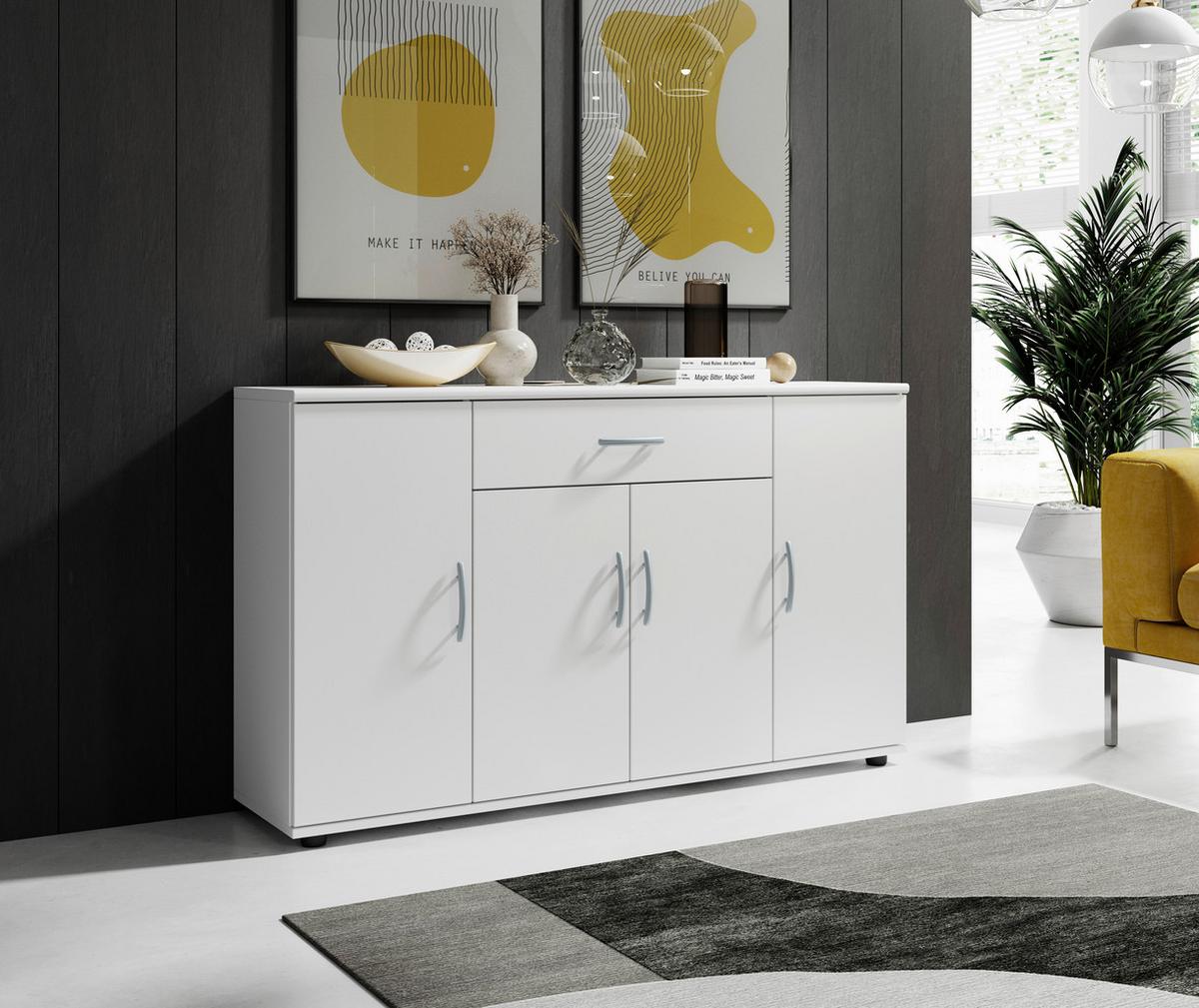 Komód Lilly 118/70cm - fehér, Konventionell, faalapú anyag (118/70/30cm) - Carryhome