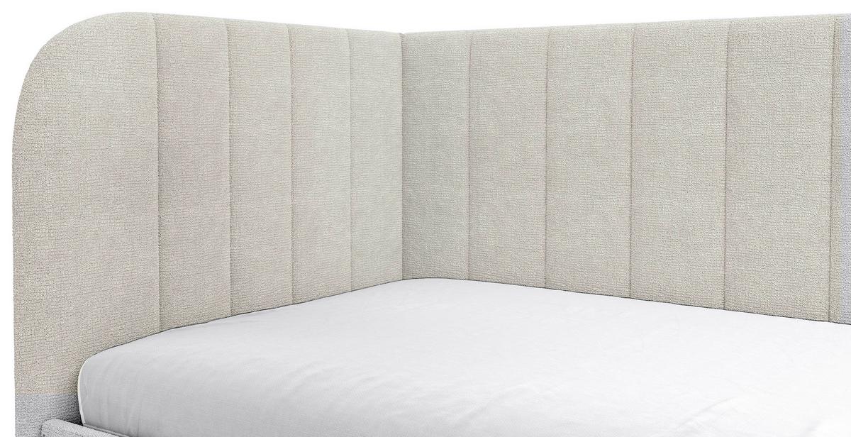 Polsterbett Millow Links Beige Lf: 90x200 Cm - Beige/Schwarz, MODERN, Holz/Holzwerkstoff (90/200cm) - MID.YOU