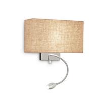Wandleuchte Canvas Chromfarben Beige B: 11 Cm - Chromfarben/Beige, Basics, Textil/Metall (32/11/22,5cm) - Ideal Lux