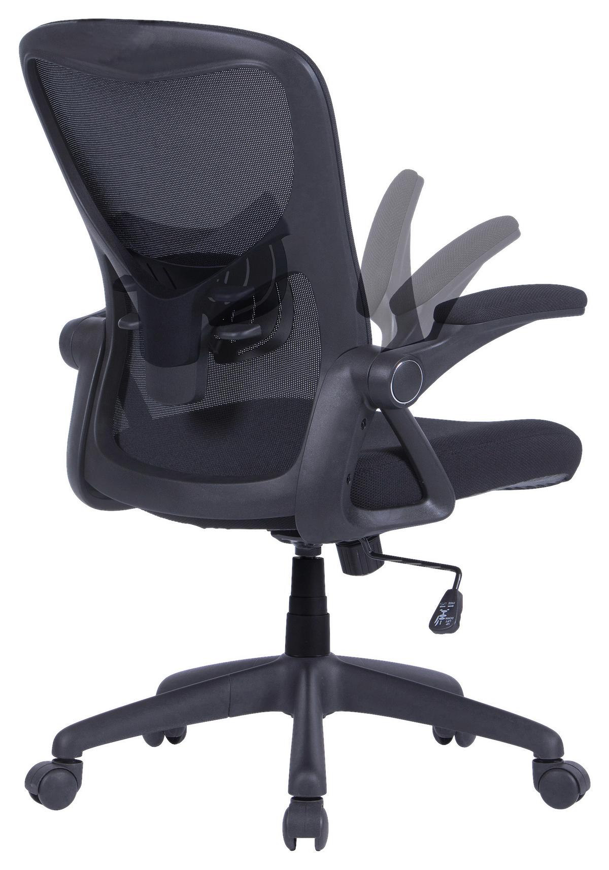 Bürostuhl Flex mit Armstützen Schwarz Bis 110 Kg - Schwarz, KONVENTIONELL, Kunststoff/Textil (62/95 - 103/58,5cm) - MID.YOU